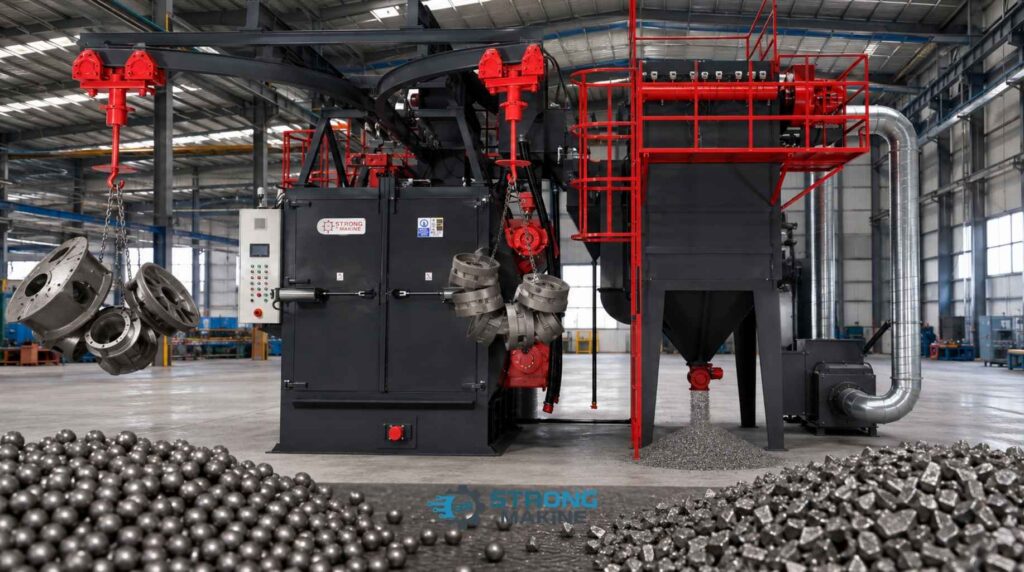 which-abrasive-is-used-in-a-hanger-shot-blasting-machine